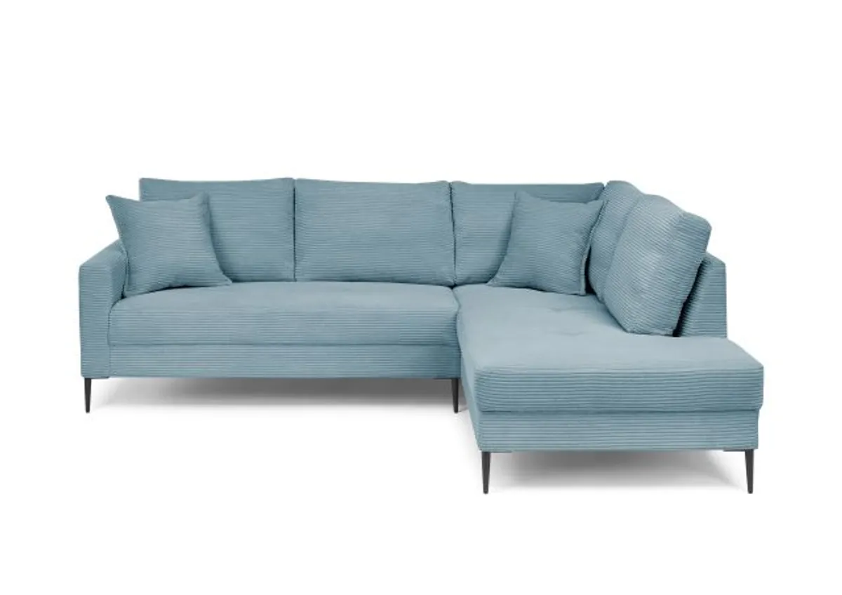 Ecksofa - 3-Sitzer, Ecke rechts, Stoff, Petrol