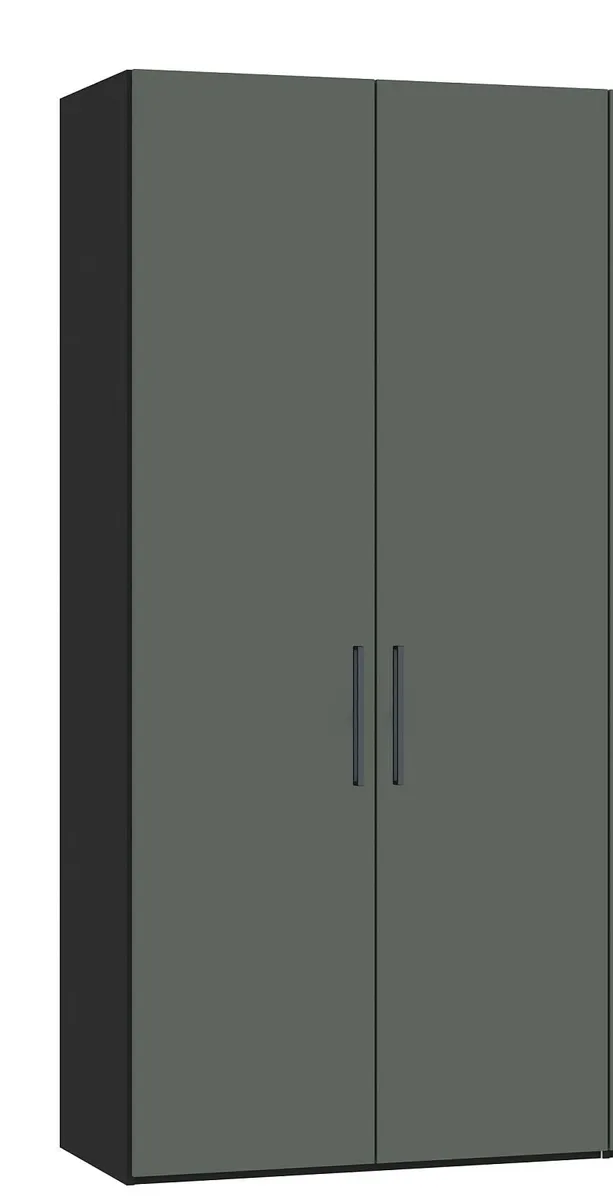 Drehtürenschrank JOIN IT- B ca. 101 cm., Schwarz, Graugrün