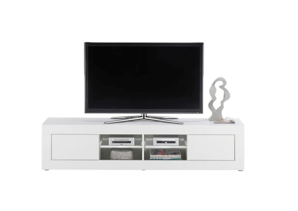 TV-Lowboard - mit Beleuchtung, B ca. 181 cm, Weiß