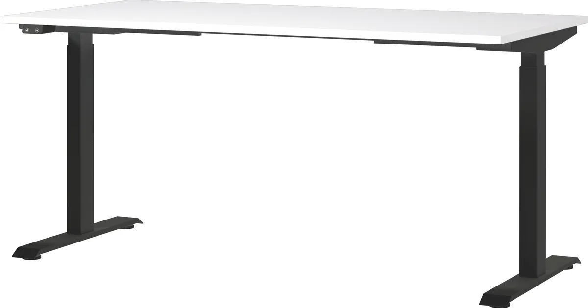 Schreibtisch GELI - höhenverstellbar, LB ca. 160x80 cm, Weiß, Schwarz