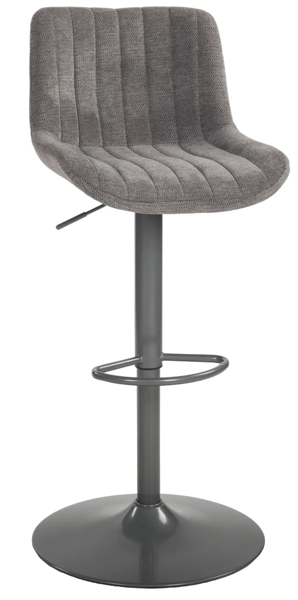 Barhocker - höhenverstellbar, Webstoff, Kieselgrau 