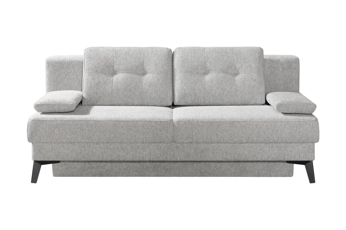 Querschläfer - Schlaffunktion mit Bettkasten, Stoff, Hellgrau