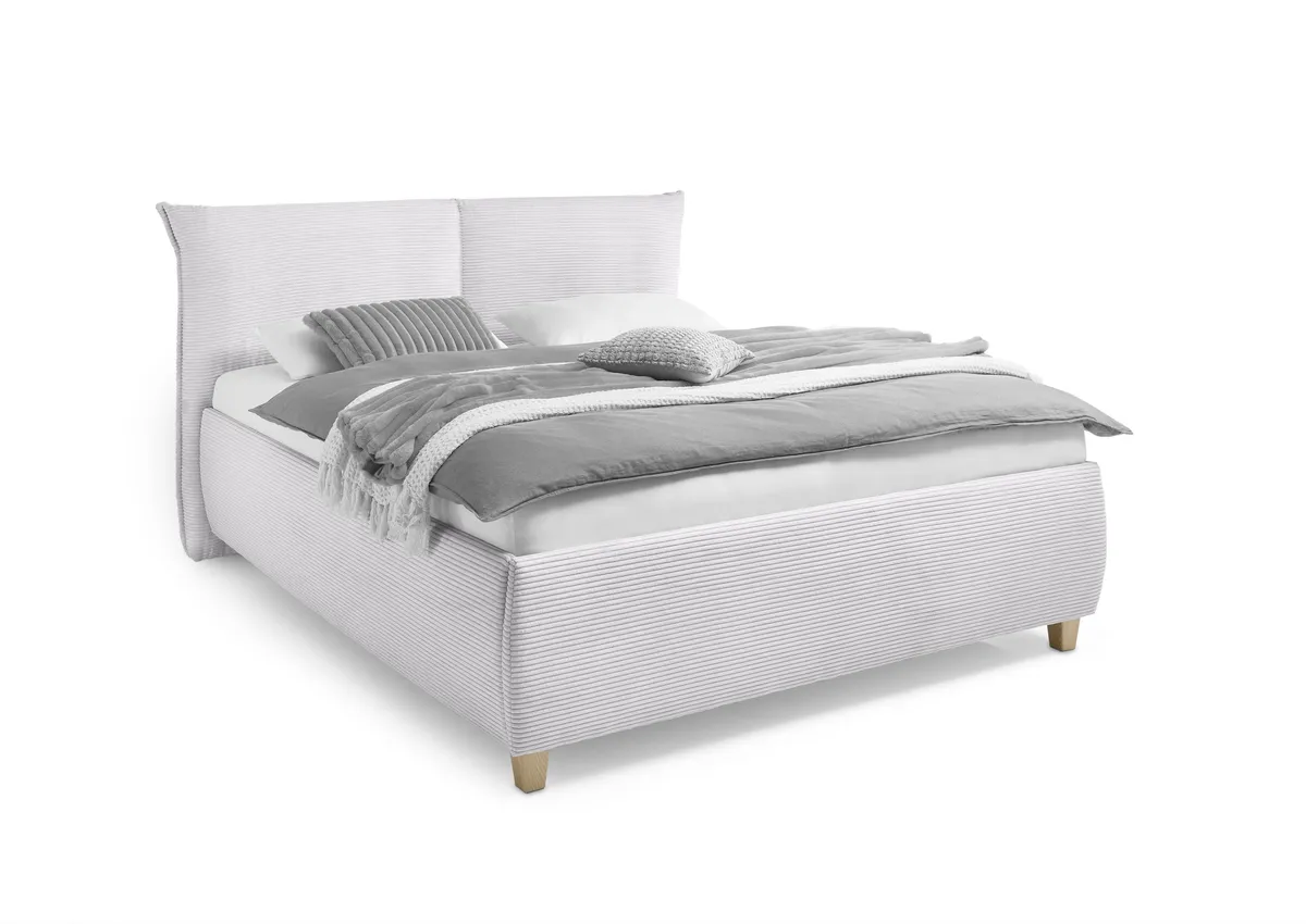 Bettgestell ALICA- Liegefläche ca. 180x200 cm, Stoff, Hellgrau