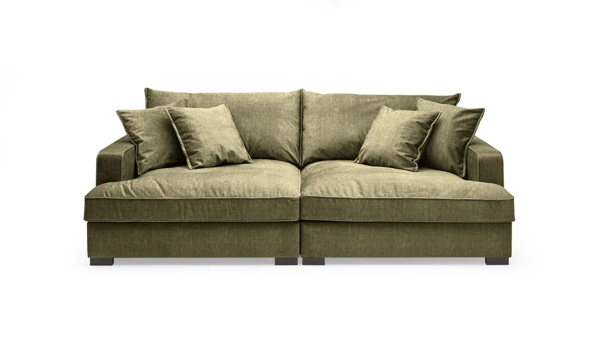 Megasofa - 2,5-Sitzer, Stoff, Olive