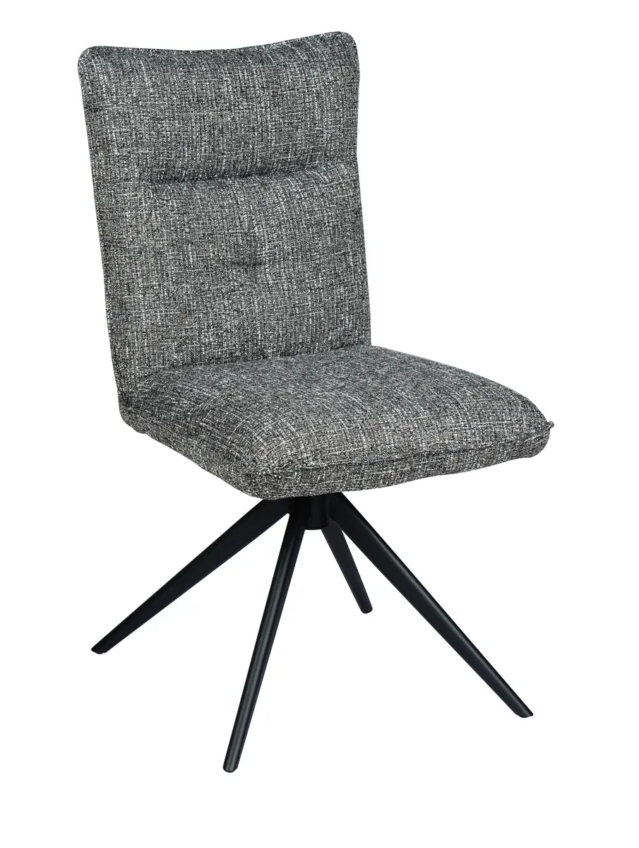 Stuhl MARCIA - drehbar, Stoff, Grau