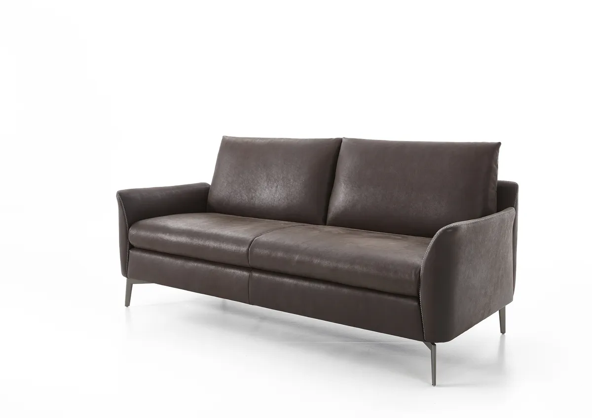 Sofa - 2-Sitzer, Leder, Braun