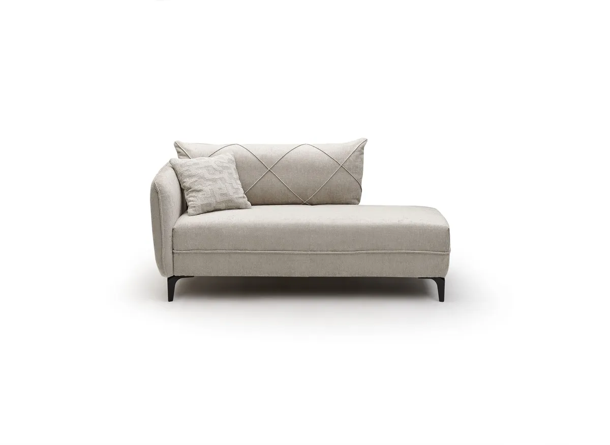 Recamiere JERINA - Stoff, Beige