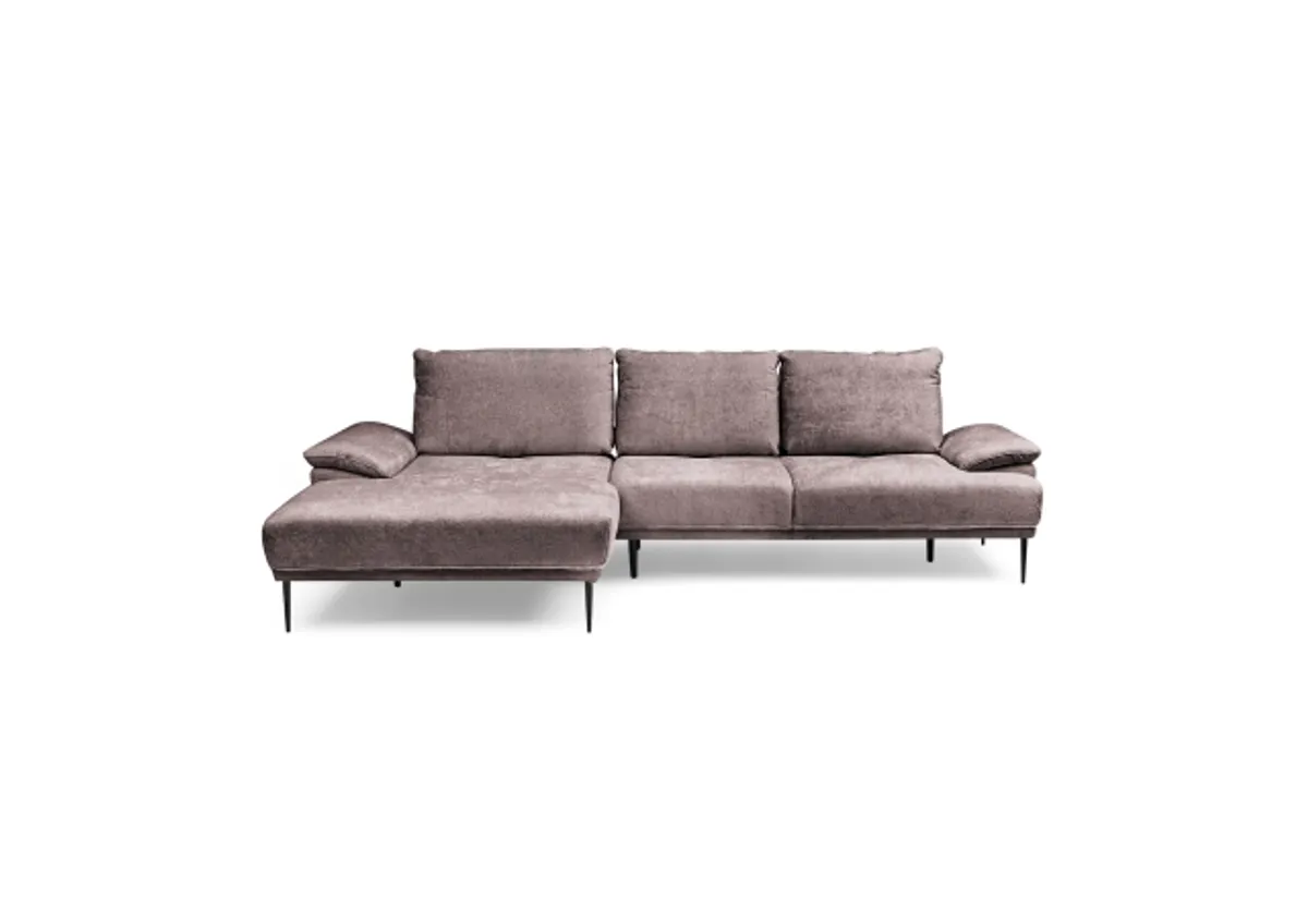 Ecksofa ENRIK - Ecke links, 2,5-Sitzer inkl. Sitztiefenverstellungen, Stoff, Altrosa