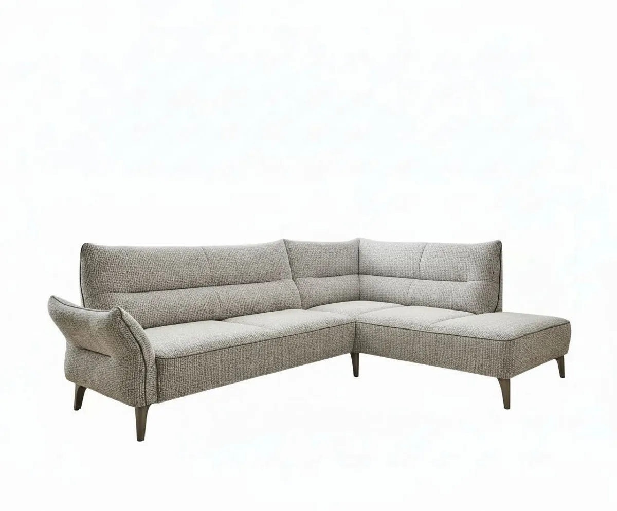 Ecksofa - 2,5-Sitzer mit Ecke rechts, Stoff, Beige