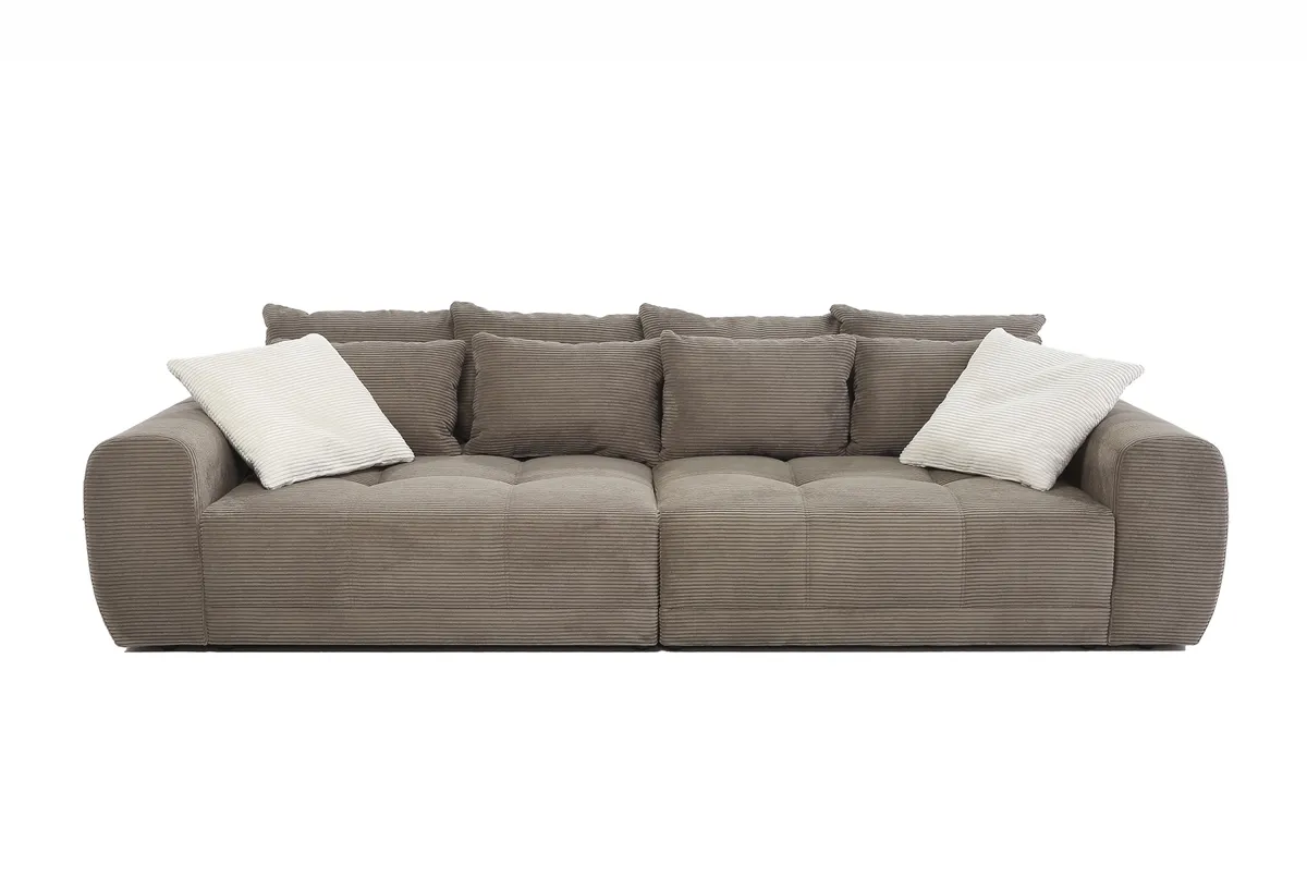 Megasofa JANNI - 3-Sitzer, Stoff, Taupe