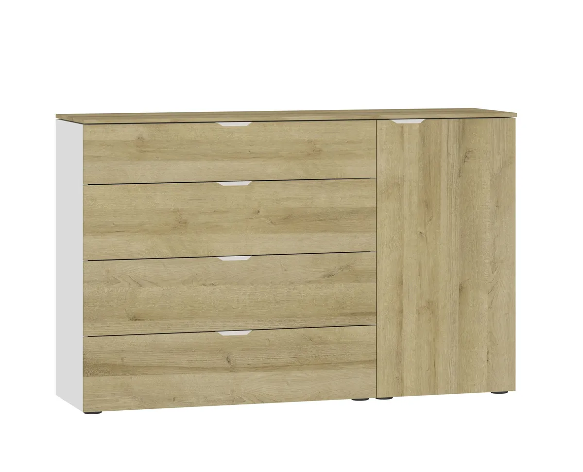 Kommode JOIN IT- Eiche Dekor, Weiß