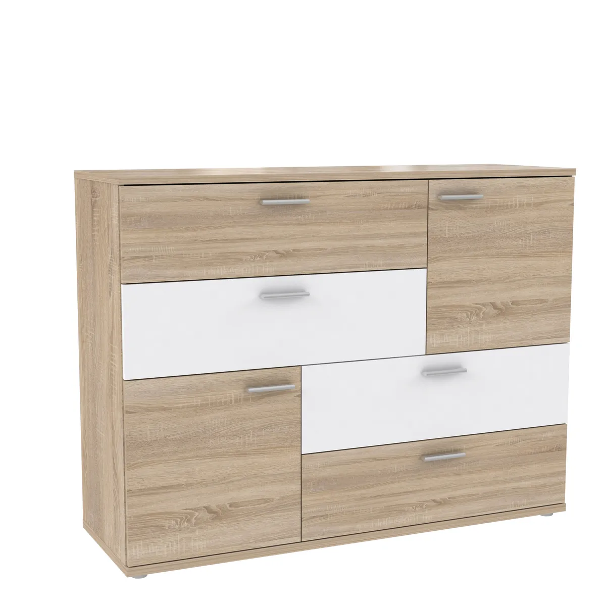 Kommode FADIA - Sonoma Eiche Dekor, Weiß