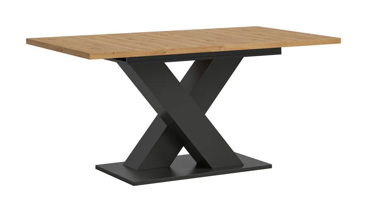 Esstisch - ausziehbar, LB ca. 150x90 cm, Artisan Eiche Nachbildung, Grau