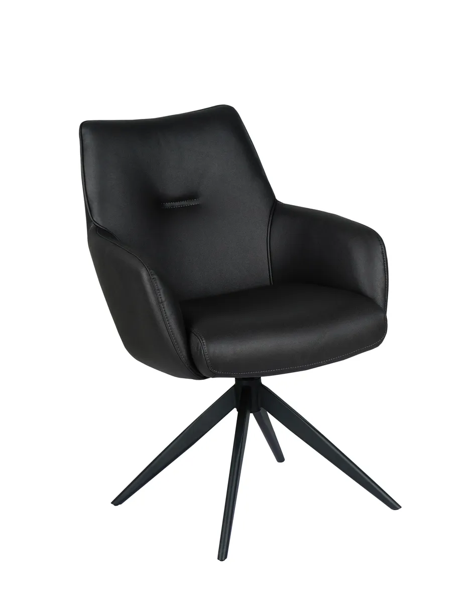 Armlehnstuhl MANON - drehbar, Stoff, Schwarz