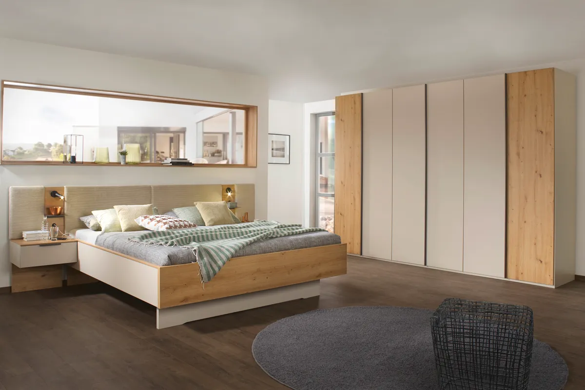 Schlafzimmer - Abs. Eiche Artisan, Champagner