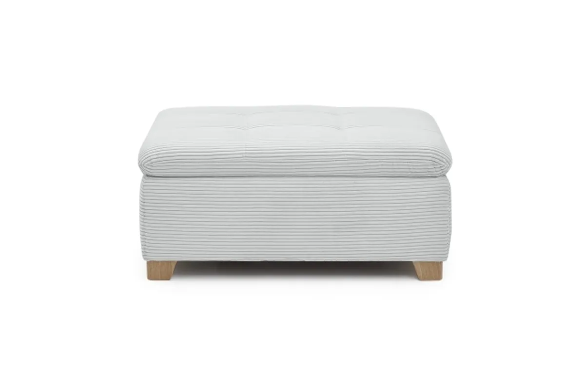 Hocker JAMILA - Stoff, Silberfarben