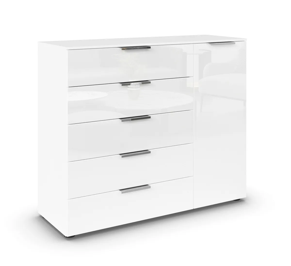 Kommode RIPP- Weiß, Glas, Weiß