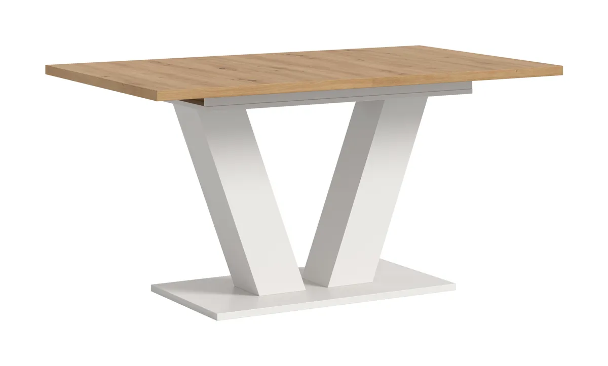 Esstisch - ausziehbar, LB ca. 150x90 cm, Artisan Eiche Nachbildung, Weiß