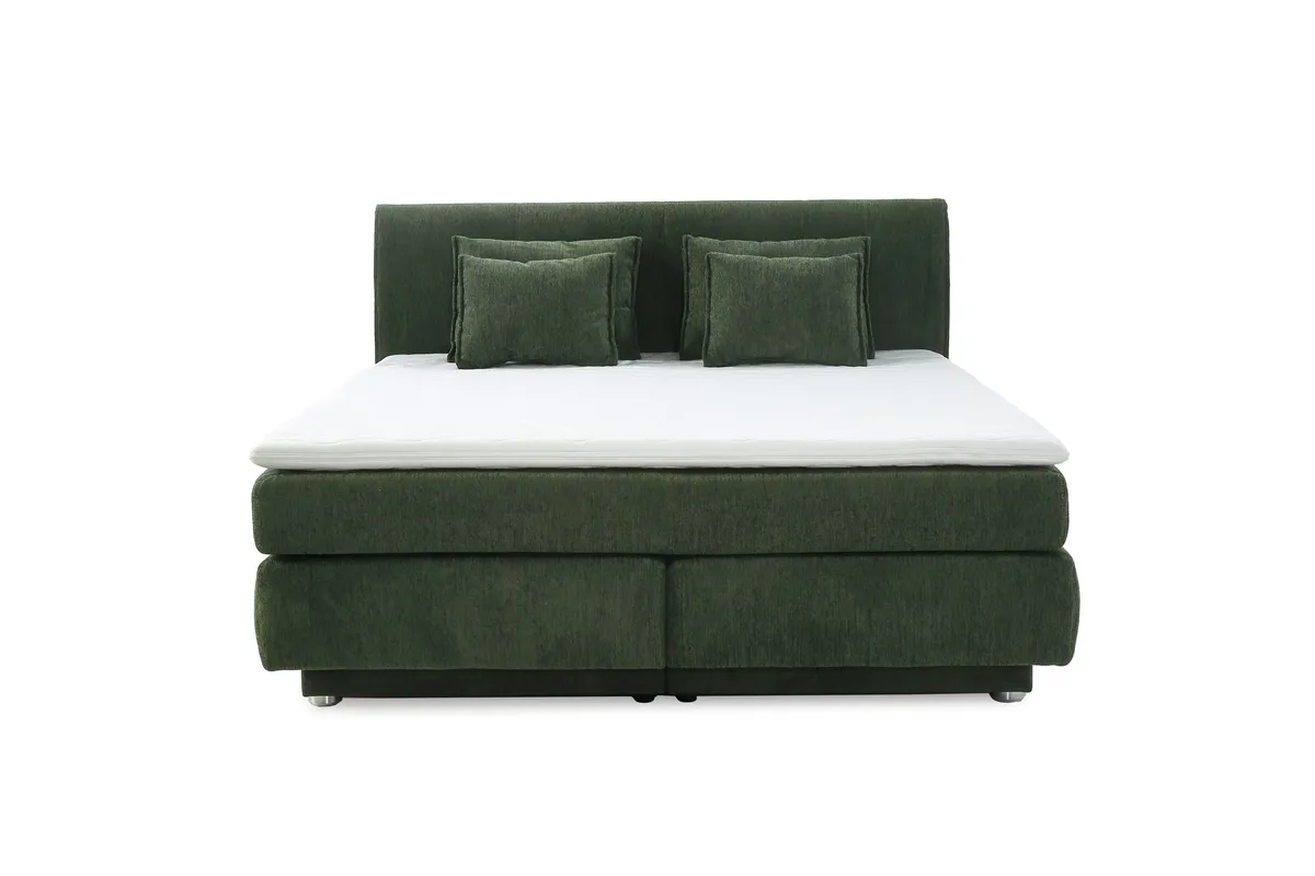 Boxspringbett JILLIAN MIX- Liegefläche ca. 180x200 cm, Stoff, Grün