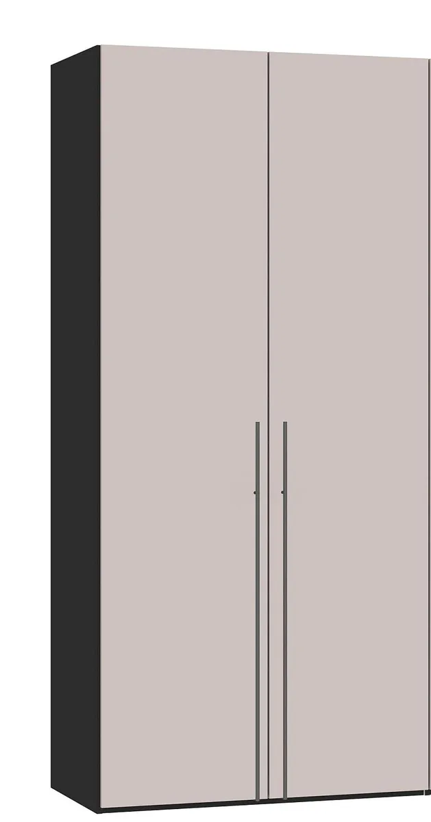 Drehtürenschrank JOIN IT- B ca. 101 cm., Schwarz, Glas, Rose