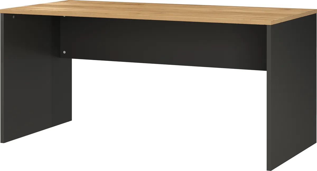 Schreibtisch GRIFFIN - LB ca. 158x79 cm, Eiche Nachbildung, Graphit