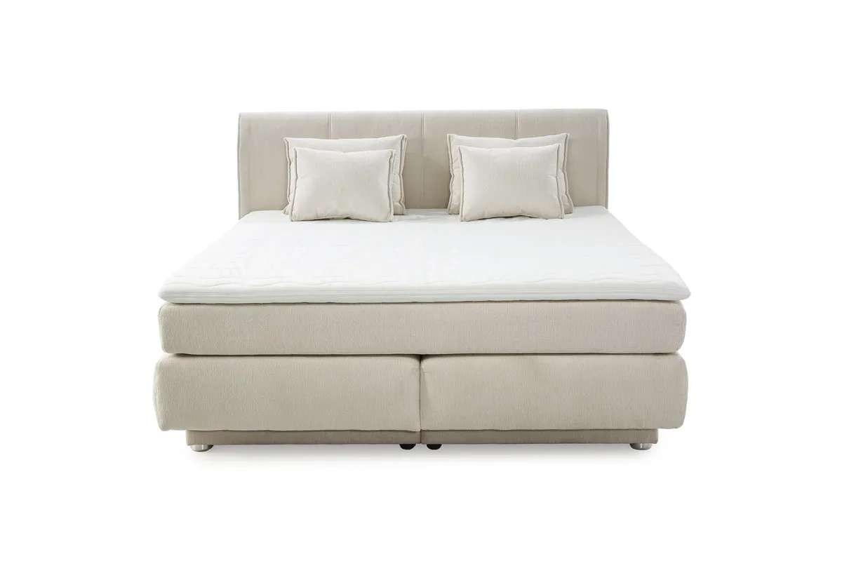 Boxspringbett JILLIAN MIX- Liegefläche ca. 180x200 cm, Stoff, Beige