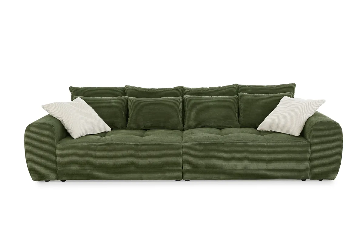 Megasofa JANNI - 3-Sitzer, Stoff, Dunkelgrün