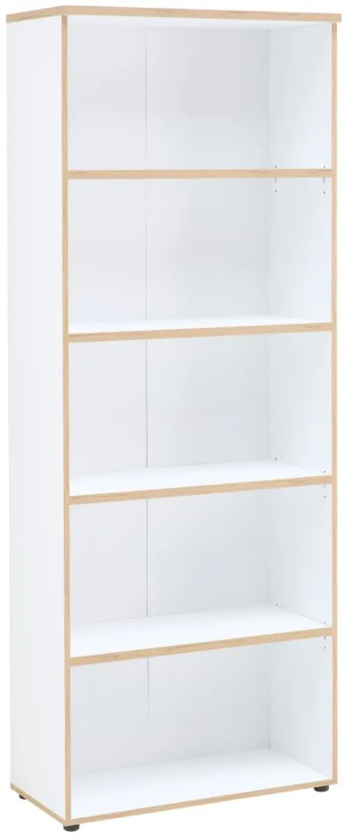 Büroregal - B ca. 75 cm, Weiß, Artisan Eiche Nachbildung