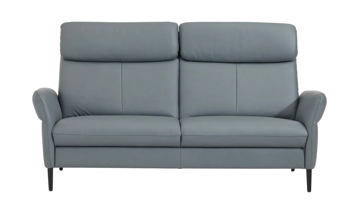 Sofa Fresno - 2,5-Sitzer, Rücken unecht, Leder, Hellblau