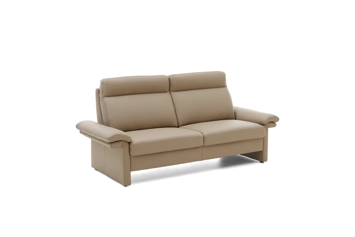 Sofa EM Dublin - 3-Sitzer inkl. Armlehne verstellbar, Leder, Taupe