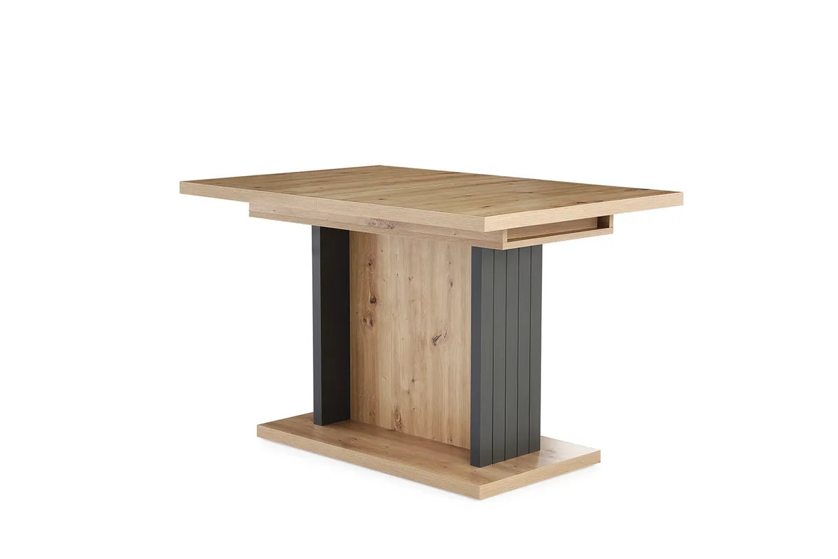 Esstisch - LB ca. 120x80 cm, inkl. Ausziehfunktion, Artisan Dekor, Anthrazit