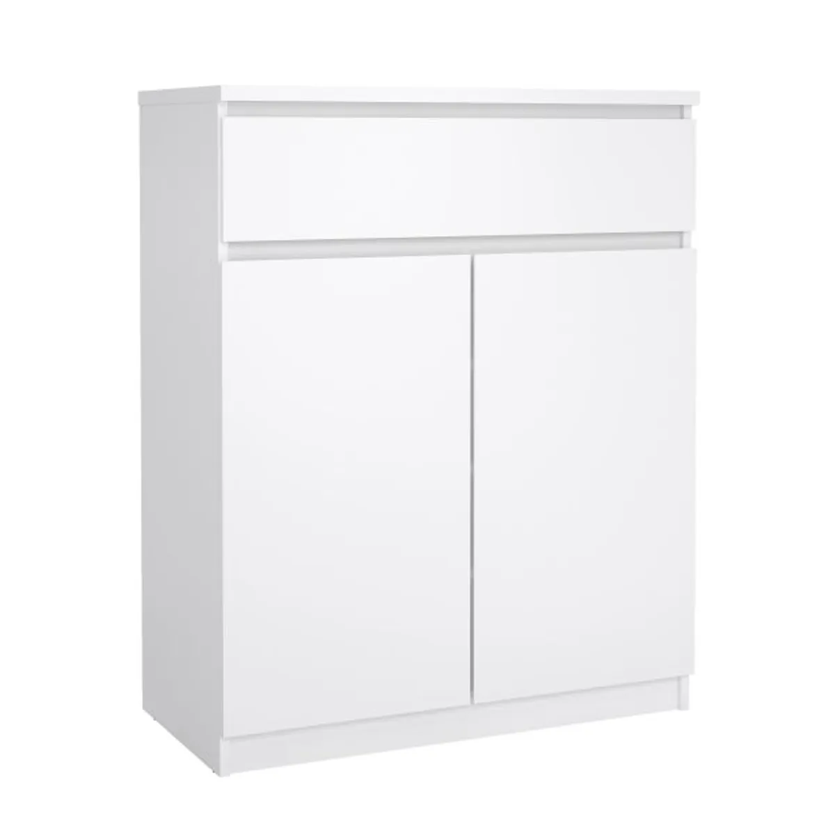 Kommode - B ca. 81 cm, Weiß Hochglanz