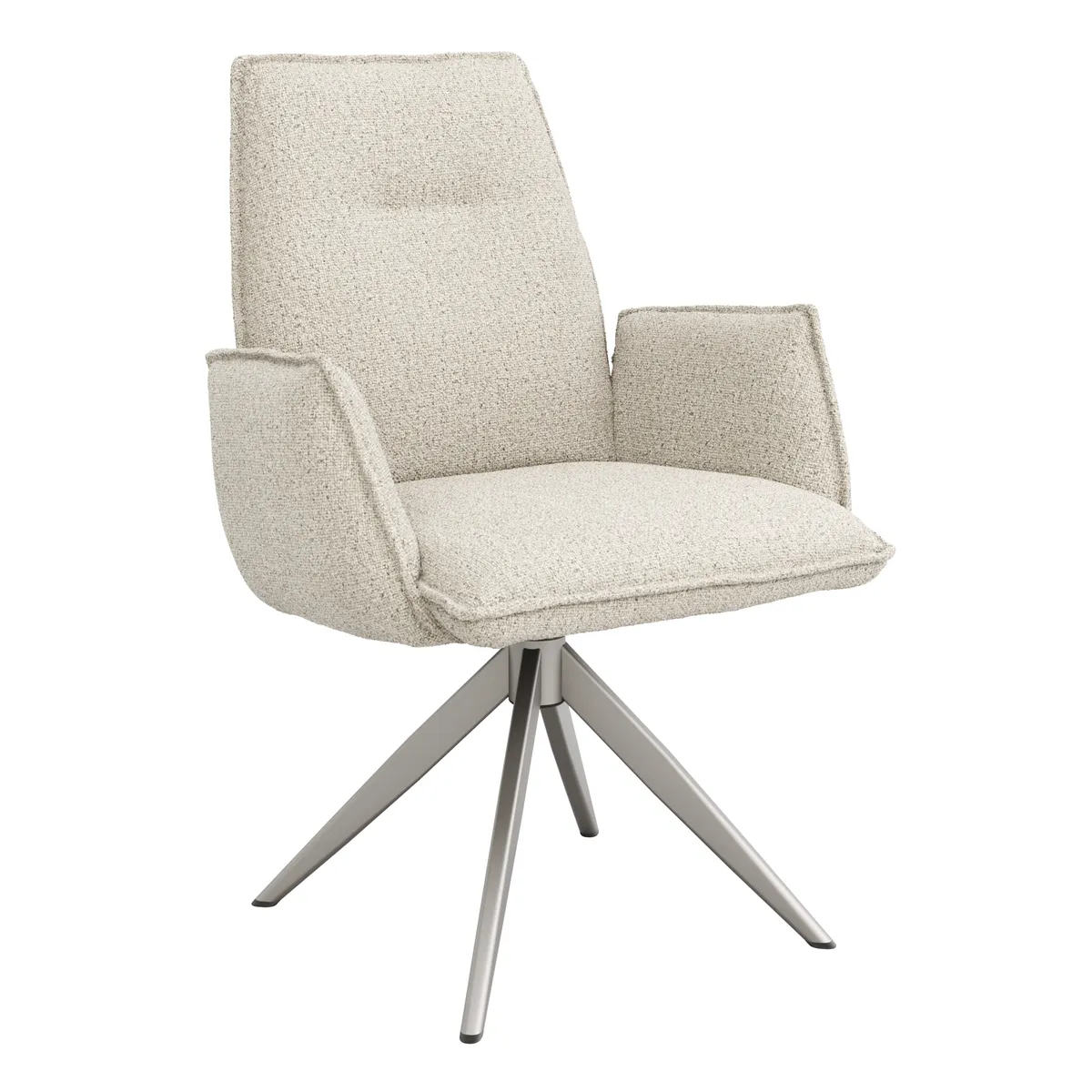 Armlehnstuhl Dinner - drehbar, Stoff, Champagner