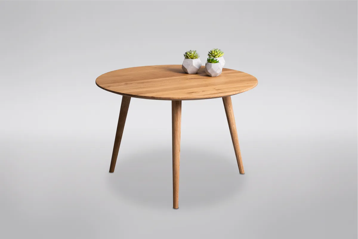 Couchtisch - Ø/H ca. 75x50 cm, Wildeiche massiv geölt