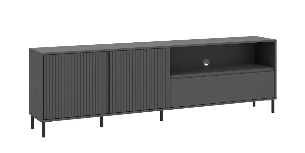 TV-Lowboard - B ca. 208 cm, Anthrazit