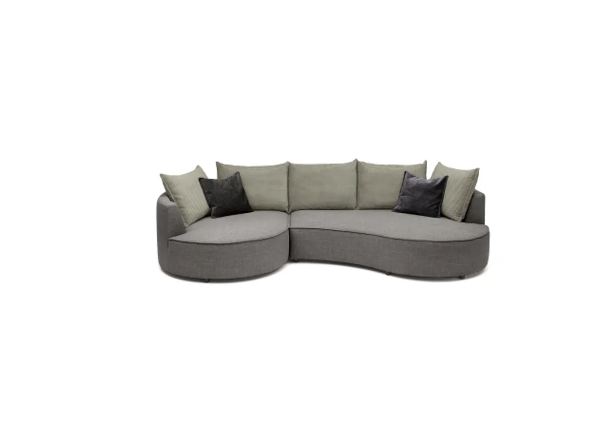 Ecksofa - Ecke links, 2-Sitzer, Stoff, Anthrazit