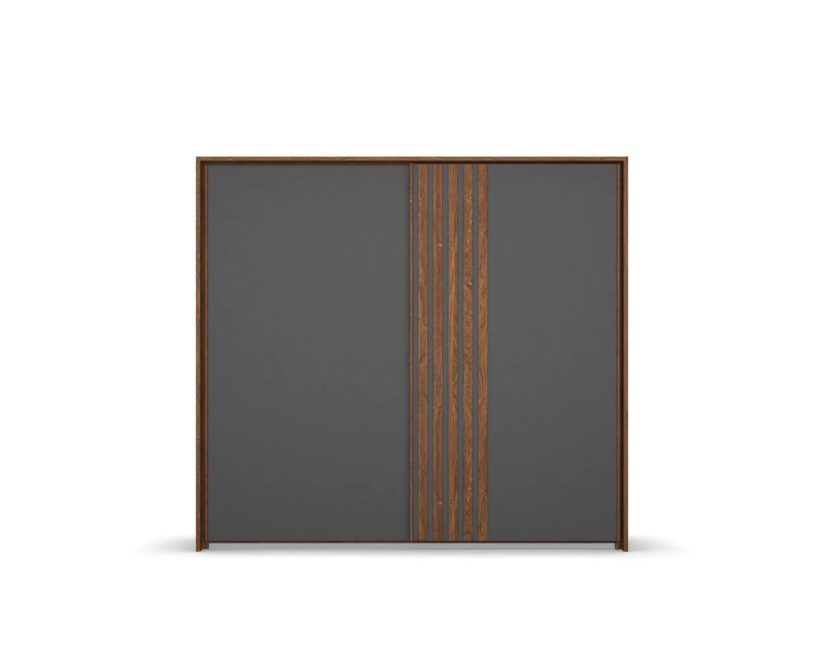 Schwebetürenschrank- B ca. 226 cm, Eiche Dekor, Graphit