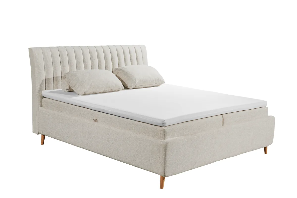 Boxbett - Liegefläche ca. 180x200 cm, Stoff, Beige