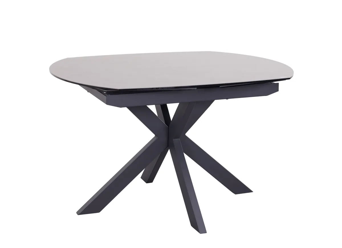 Esstisch MEGGIE - ausziehbar, LB ca. 130x100 cm, Glaskeramik, Grau