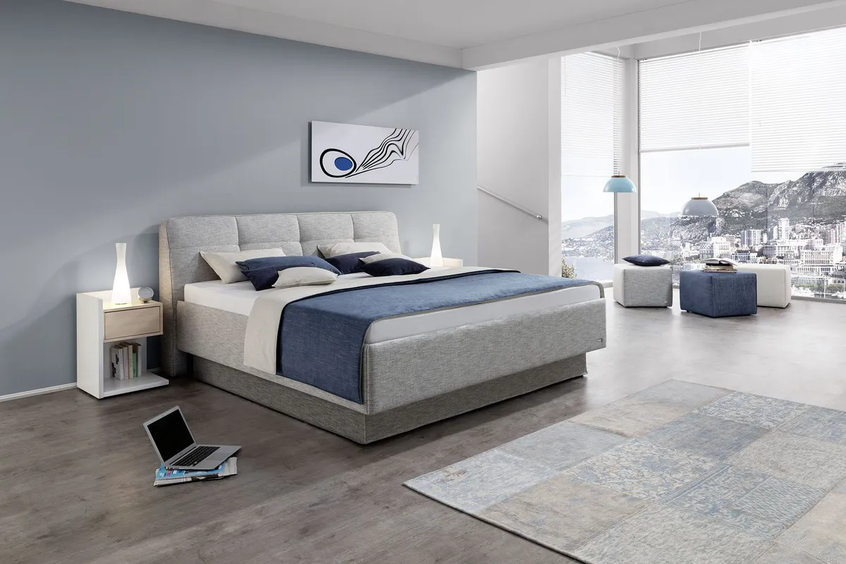 Polsterbett - Liegefläche ca. 120x200 cm, Stoff, Braun