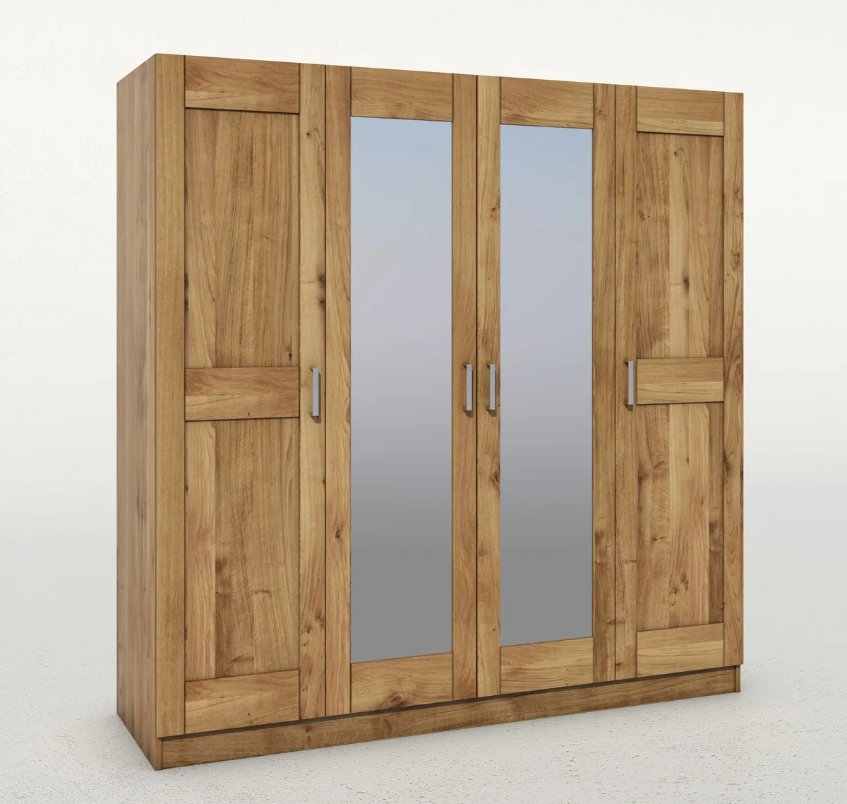 Drehtürenschrank- B ca. 202 cm, Eiche, Massiv, Geölt