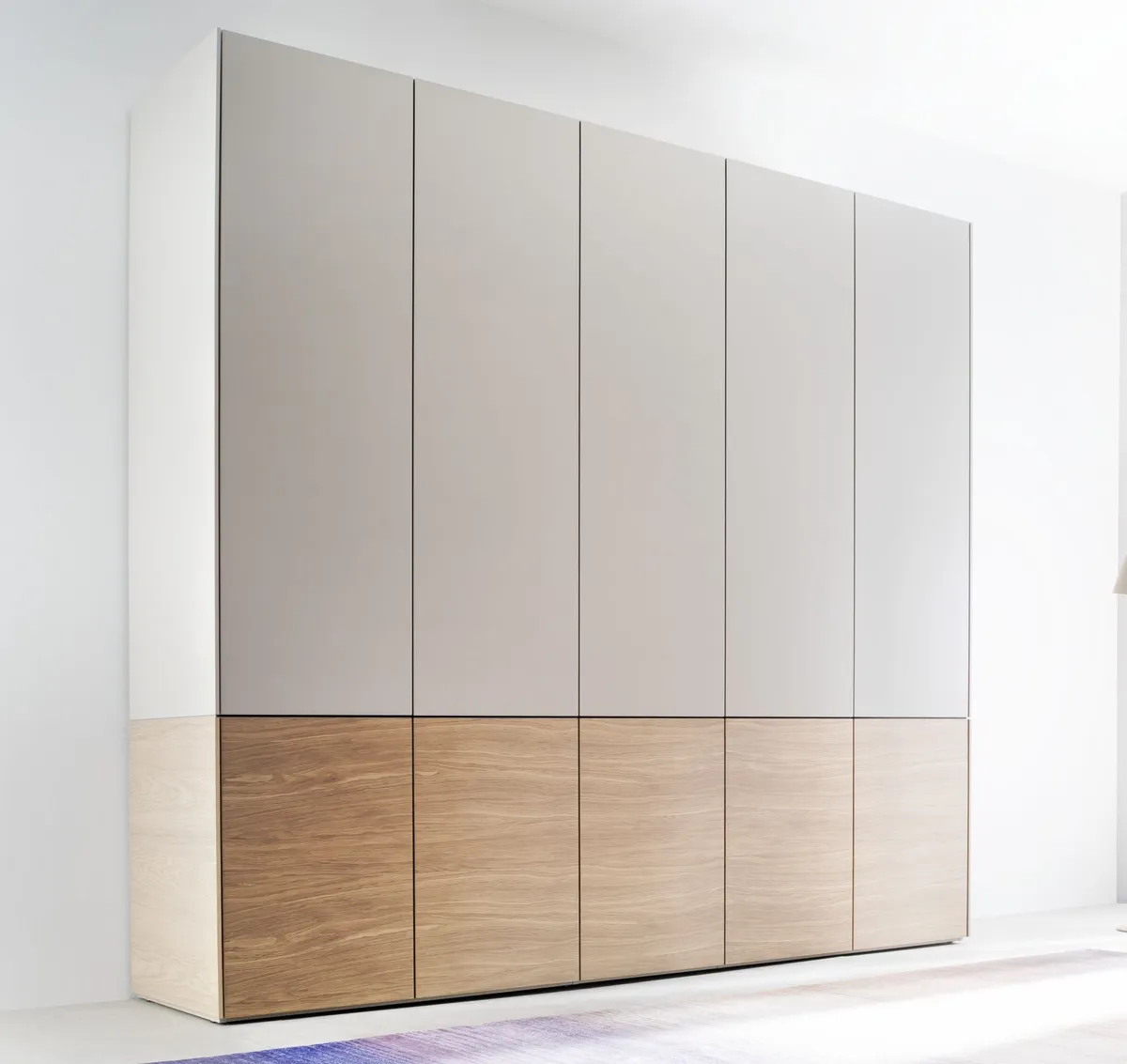 Drehtürenschrank Matera - BHT ca. 251x235x60 cm, Lack Matt, Kaschmir, Eiche, Milk