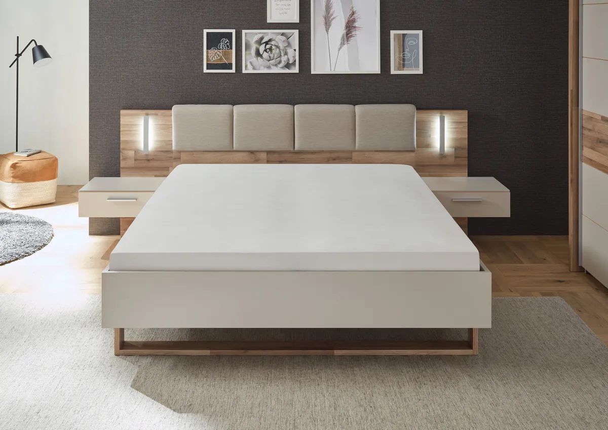 Bettanlage- Liegefläche ca. 180x200 cm, Champagner, Holzdekor