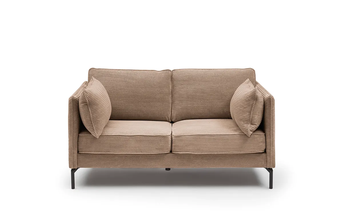 Sofa - 2-Sitzer, Stoff, Braun