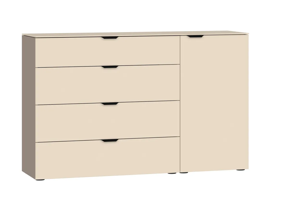 Kommode JOIN IT- Nougat, Glas, Creme