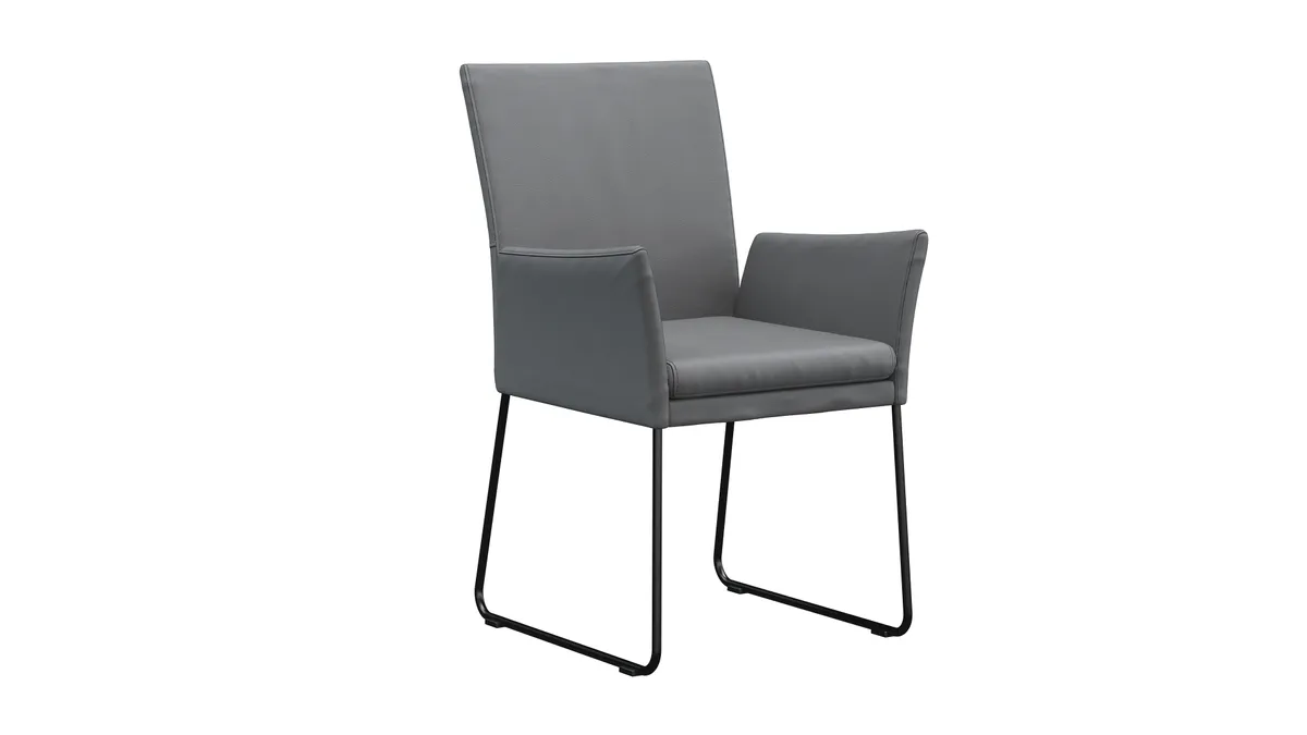 Armlehnstuhl Salamanca Classic - Leder, Anthrazit