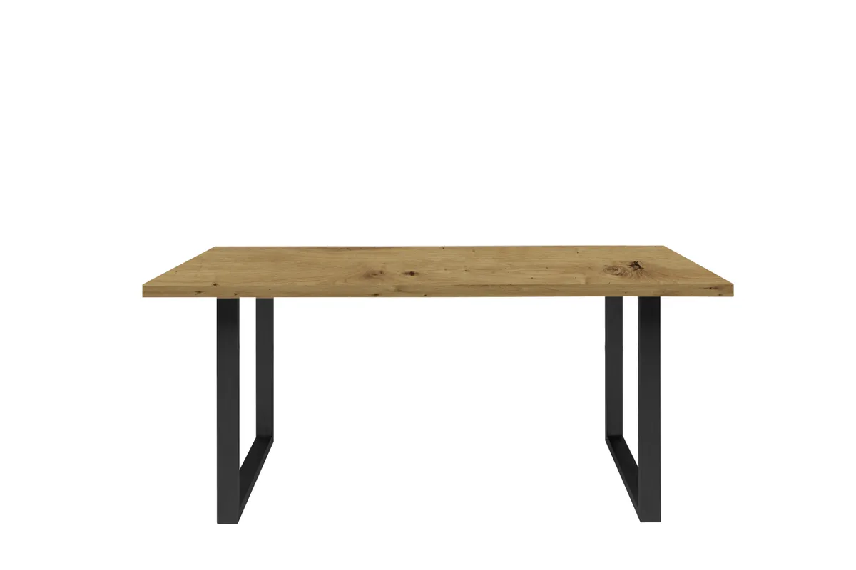 Esstisch - LB ca. 160x90 cm, Eiche Nachbildung, Schwarz