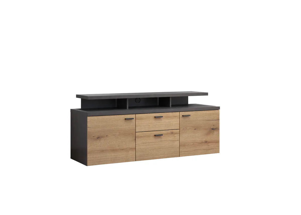 TV-Lowboard - B ca. 151 cm, Matera, Eiche Coast Evoke Nachbildung