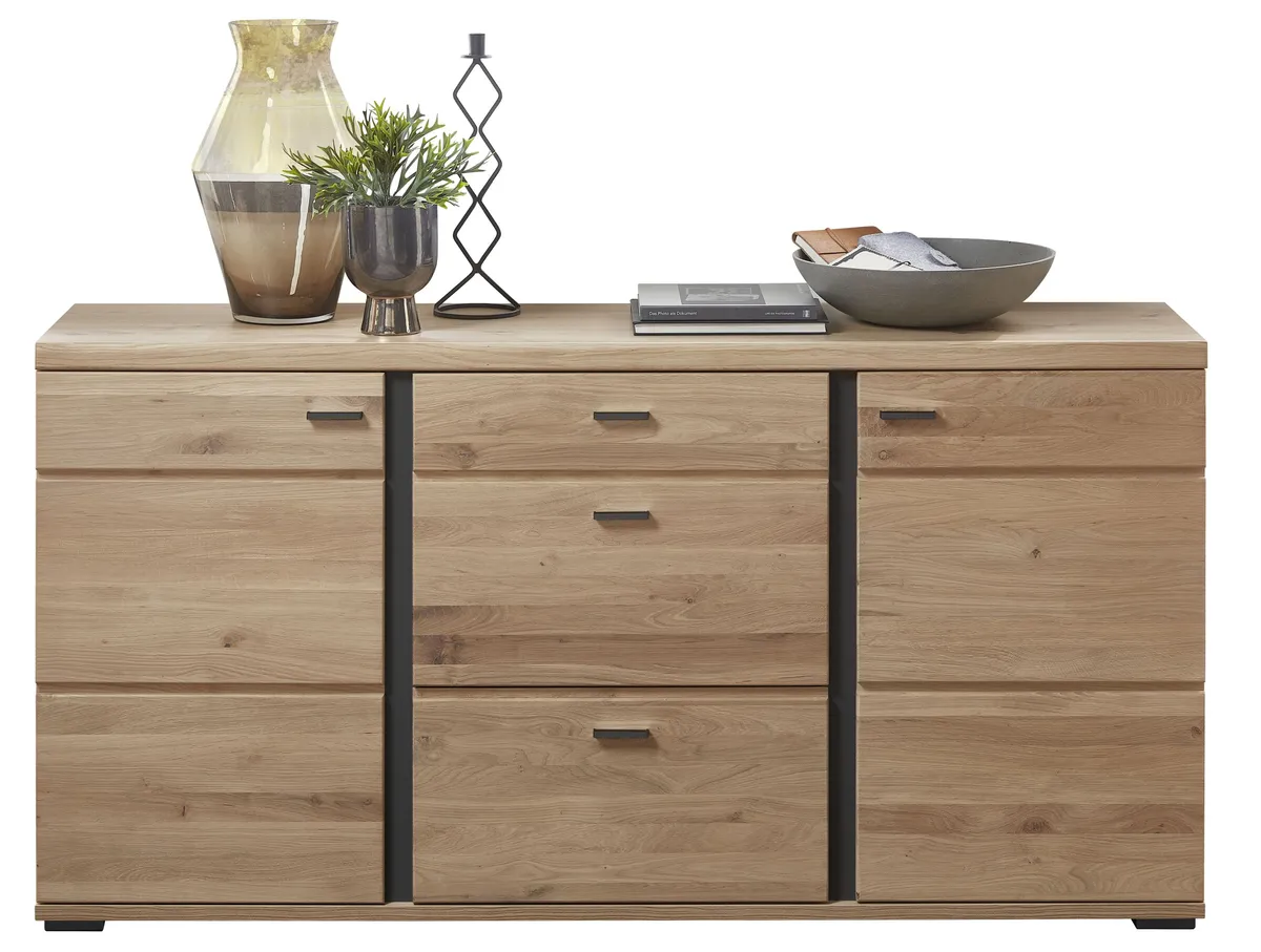 Sideboard - Holzfarben, Teilmassiv