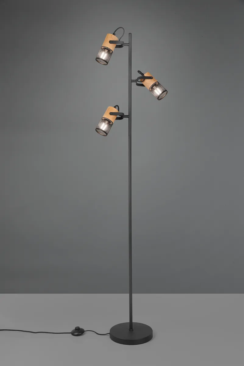 Stehleuchte 404300332 - DH ca. 23x150 cm, Schwarz/Braun